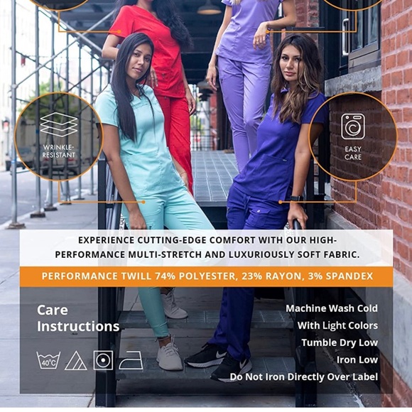 Adar Pro Movement Booster Scrub Set - Sweetheart V-Neck Top & Yoga Jogger Pants - Picture 7 of 9